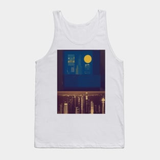 Collage Cityscape Skyline at Night Tank Top